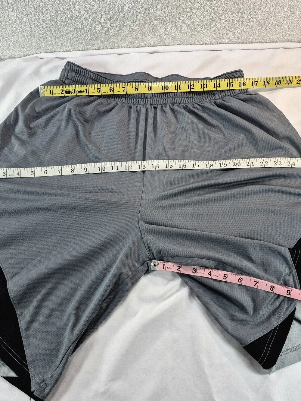 Nike Athletic Shorts Bundle - Black Dri-FIT Running Shorts & Gray Chevron Basket